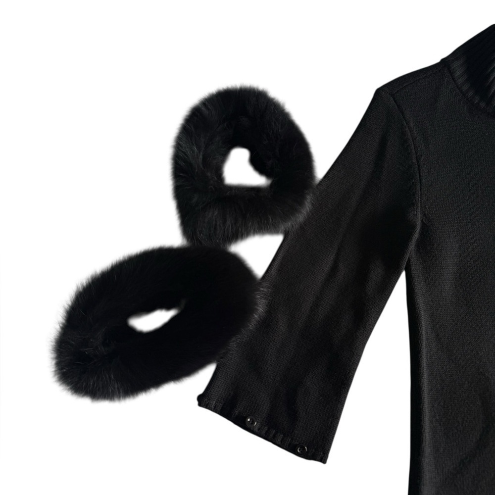 Alice + Olivia Fur Cuff Sweater Dress Small - Picture 10 of 15